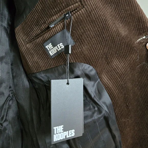 The Kooples Dark Brown Corduroy Blazer NWT - Picture 6 of 7